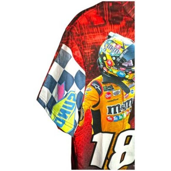 Kyle Busch M&M Joe Gibbs NASCAR All Over Print T-Shirt (S) - Picture 6 of 9